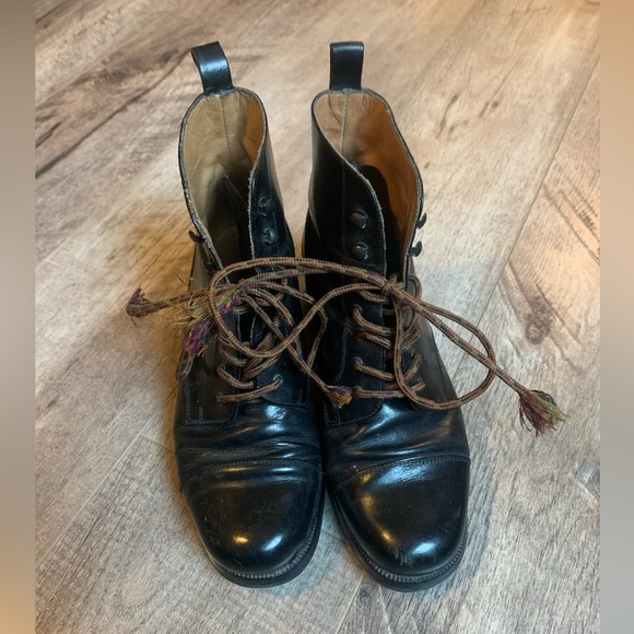 Vintage ALDO boots made in Italy combat leather classic heel size 8 - Picture 4 of 11